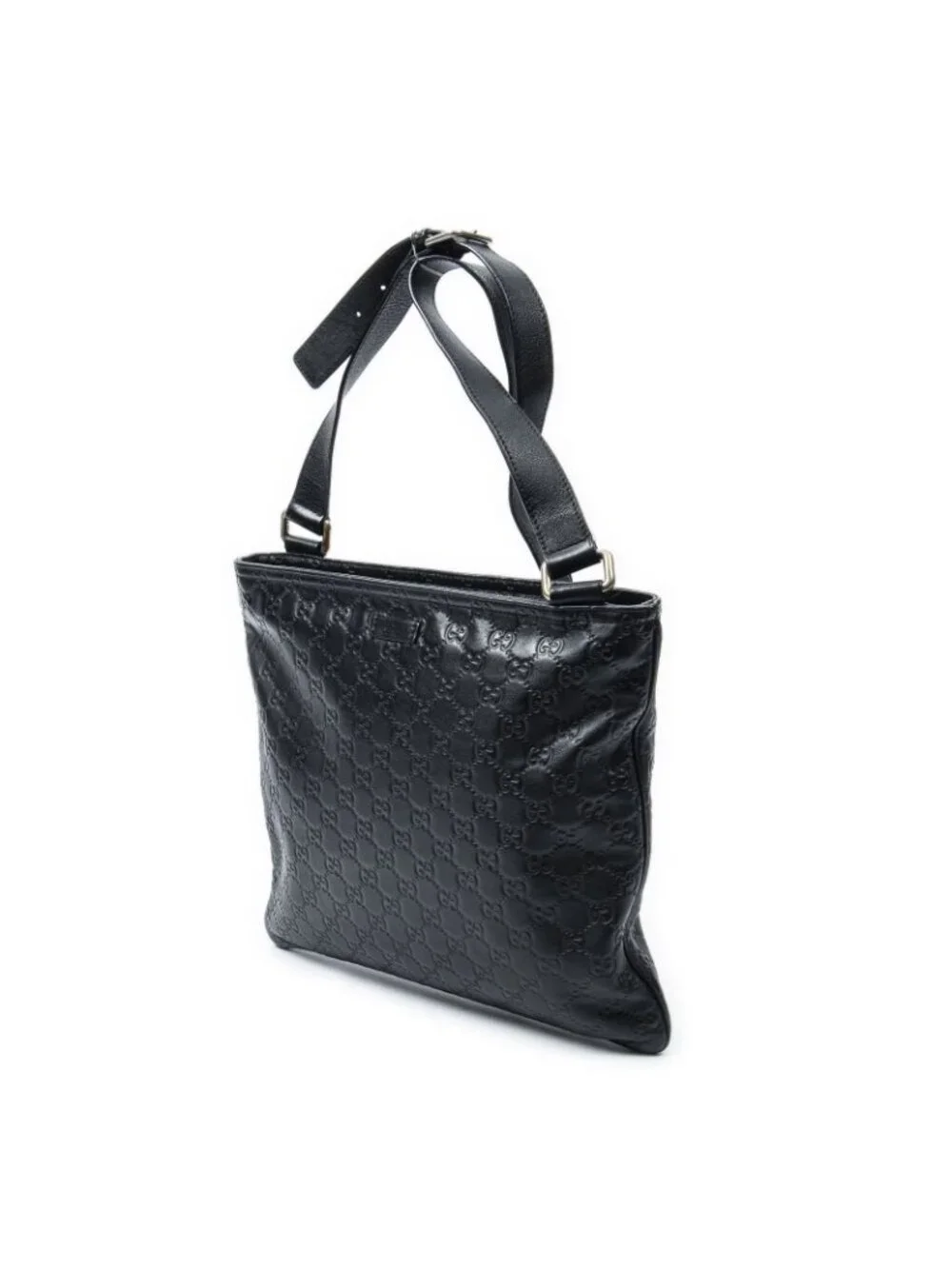 Gucci Large Square Zip Messenger Black Guccissima - Picture 2 of 10